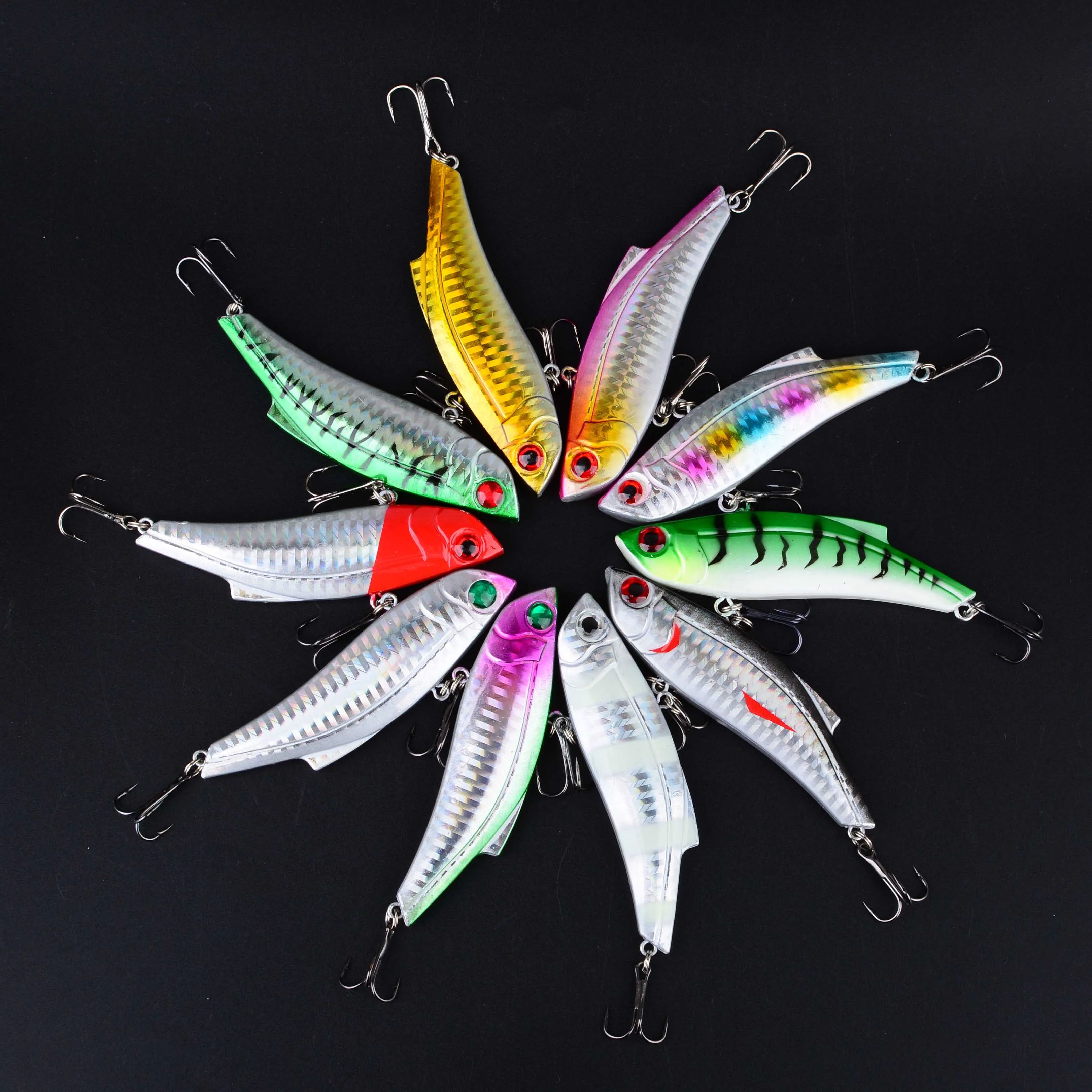 Señuelo de pesca duro de rata de fundición larga, anzuelo VIB de invierno, señuelos Vibra que se hunden, 10 Uds. - imagen 4