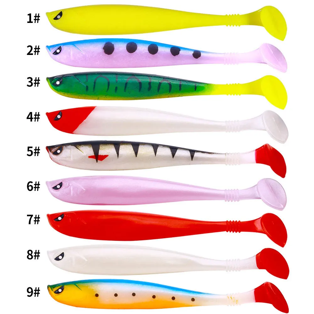 9 cm/4,1g Softbait 6 uds agua salada sábalo Swimbait pececillo negro vinilo gusanos plantillas silicona cebo Artificial aparejos de pesca - imagen 5