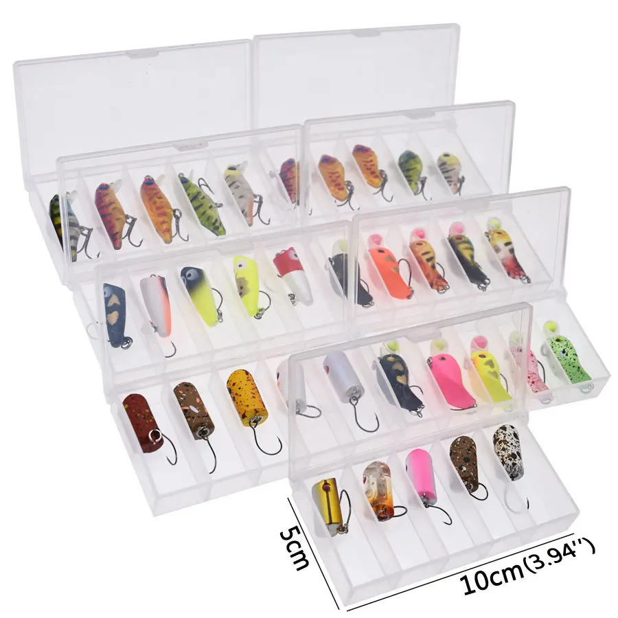 JYJ 1 caja pequeña pesca dura ABS plástico señuelo cebo superficie pececillo hundimiento señuelo wobbler para lubina perca riñonera aparejos de pesca - imagen 3