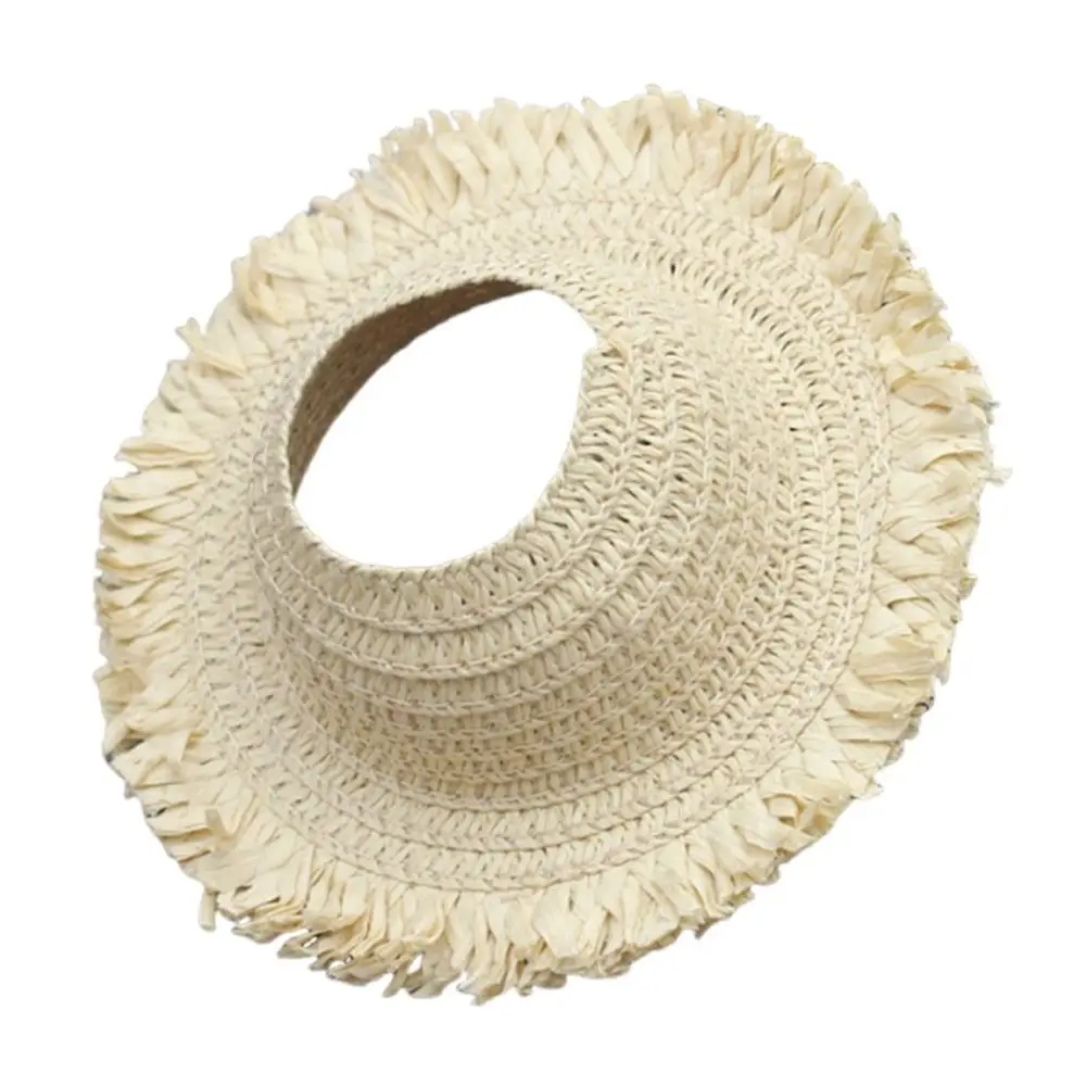 Moda para 17CM para sombrero tejido reemplazo sombrero de pescador DIY hecho a mano sombrero de paja muñeca - imagen 3