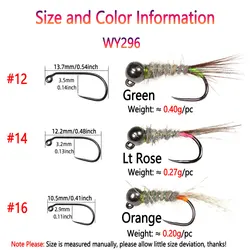 Bimoo Jig Ninfa fluorescentes sin púas – Hundimiento rápido para trucha