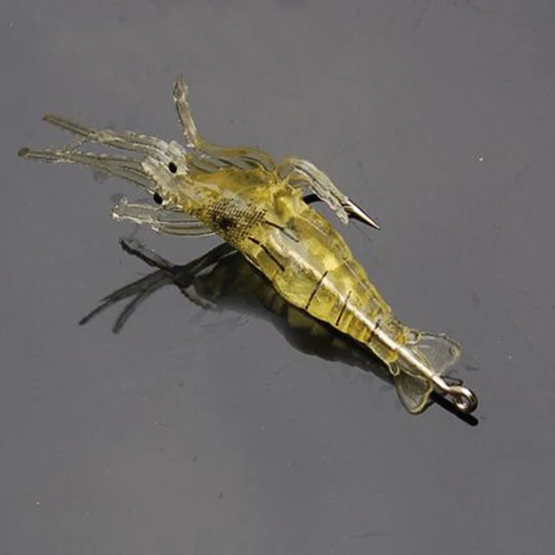 10 Uds. Señuelos tipo Gamba, Señuelos de pesca suaves para agua dulce y salada, juego de cebo luminoso para camarones con cuentas de gancho afiladas - imagen 5