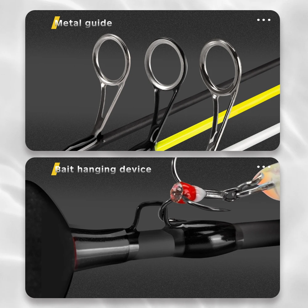 D1 caña de pescar de una sola sección, accesorio giratorio de fibra de carbono con mango de corcho MH/ML/L/UL, para invierno, 41/50/56cm - imagen 4