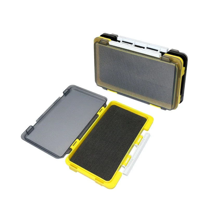 Caja de pesca de plástico, almohadilla de esponja portátil, contenedor de señuelos de mosca, anzuelo de cabeza de plantilla, organizador de almacenamiento, cuchara giratoria, cebo, accesorios de carpa - imagen 5