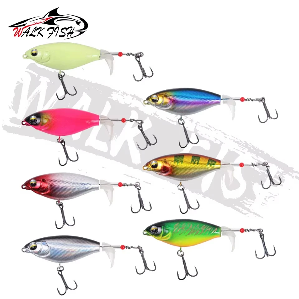 WALK FISH 1 Uds 6g/10g 6,5 cm/8cm Whopper Plopper señuelo de pesca cebos falsos Pufferfish cebos duros artificiales lápiz flotante ruido - imagen 5