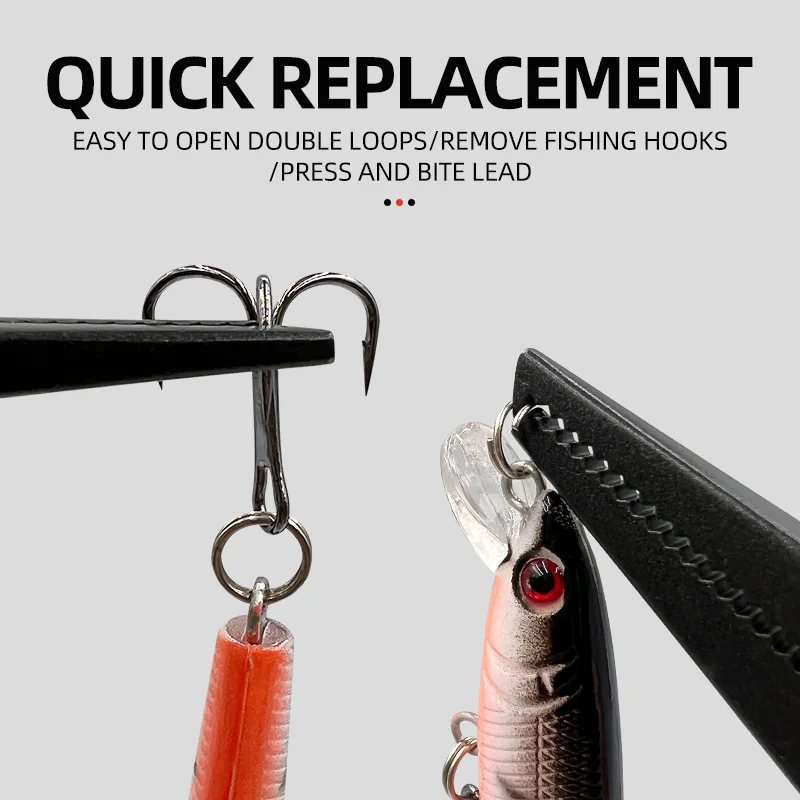Alicates de señuelo multifuncionales para invitados, alicates de pesca de boca larga de acero inoxidable, cortador de anzuelos de anillo abierto, herramientas de aparejos de pesca - imagen 4