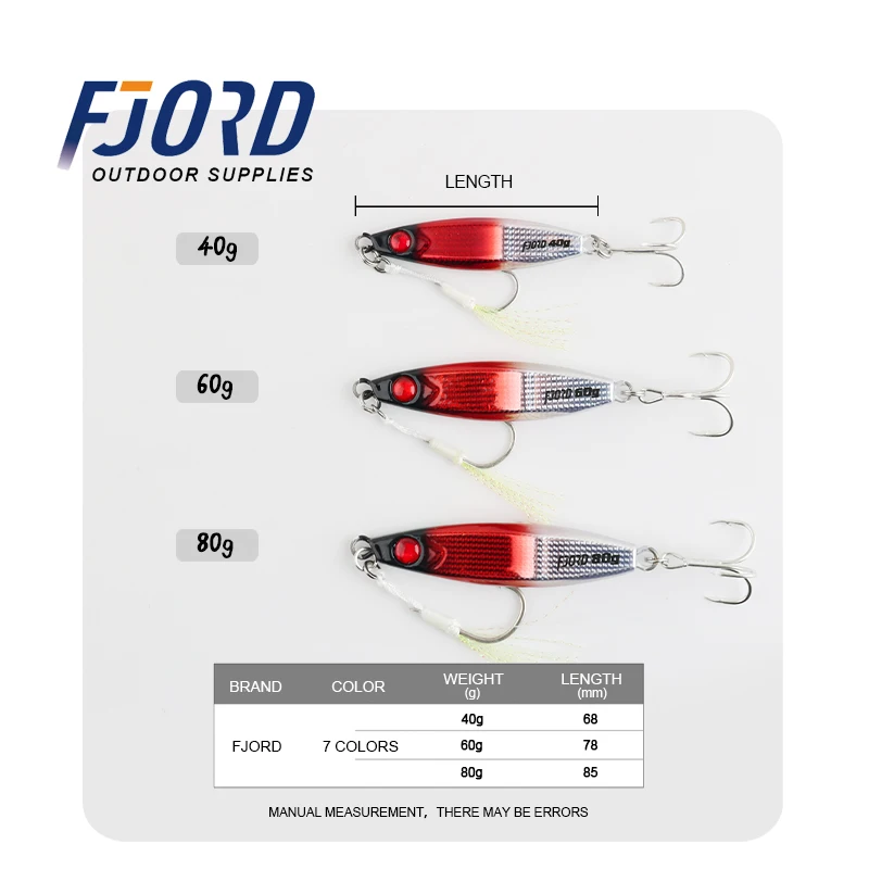 FJORD sonajero plantilla de Metal señuelo de pesca 40g 60g 80g luz nocturna Jigging Shore Casting Swimbait nuevo 2023 aparejos de pesca de agua salada de mar - imagen 4