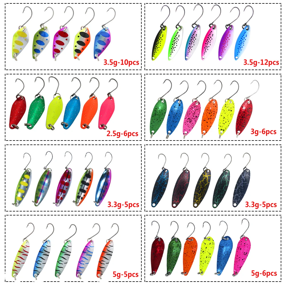 Conjunto de Señuelos de Pesca de agua dulce Jerry, Kit de señuelo de cuchara de trucha, surtido, Spinner de Metal, venta al por mayor - imagen 3