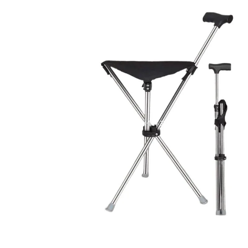 Bastón plegable, asiento fácil de llevar, taburete portátil, silla plegable, mango antideslizante, bastón súper ligero para caminar al aire libre - imagen 5