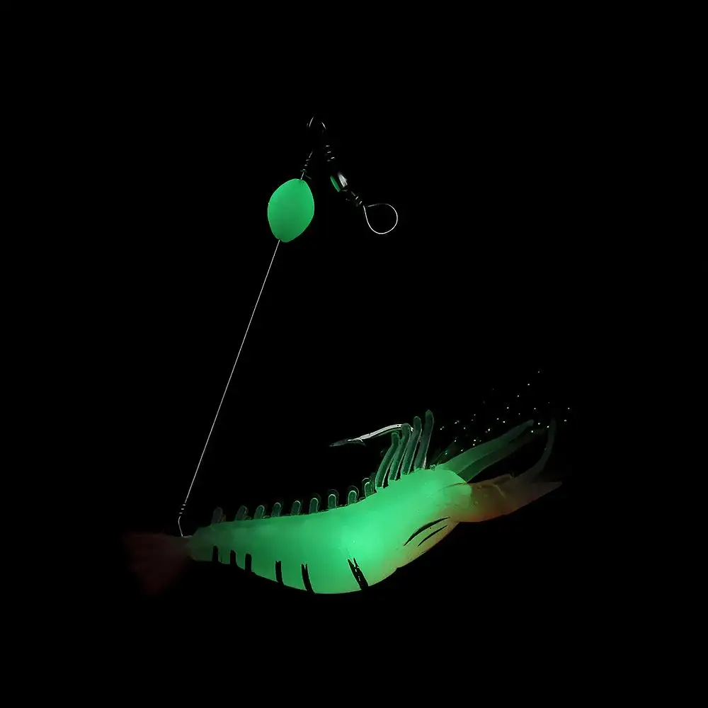 Gancho biomimético creativo luminoso, gusano de silicona, señuelo de gambas, pesca en el mar, cebo falso, anzuelo de cebo falso, gusano de silicona - imagen 5