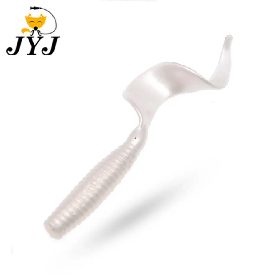 JYJ-señuelo de pesca suave, cebo de gusano, 80mm, 3,7g, aparejos de pesca de silicona suave artificial, 10 Uds. - imagen 2