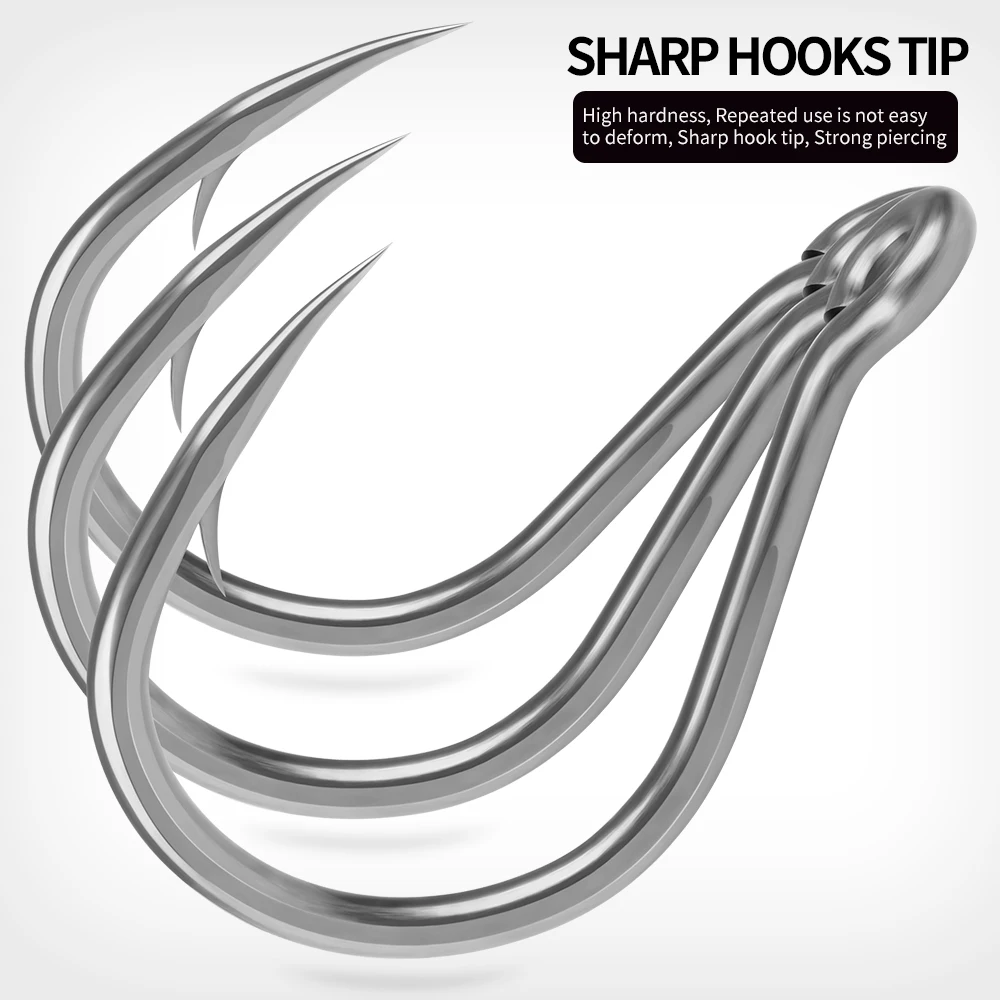 10 Uds PROBEROS ganchos resistentes de acero rico en carbono, ganchos afilados reforzados, ganchos de Jigging de agua salada de gran juego súper fuertes y profundos - imagen 4