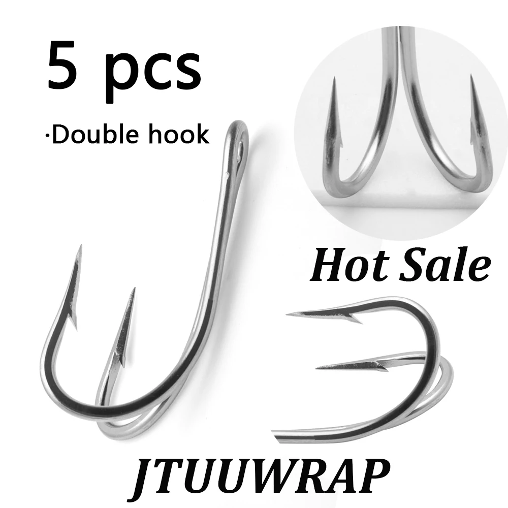 Anzuelo doble de acero inoxidable JTUUWRAP para agua salada - imagen 3