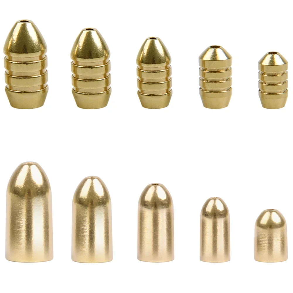 50 unids/caja plomo de cobre peso de hundimiento rápido DIY señuelo accesorios de cebo 1,8/3,5/5/7/10g Material de cobre pesca - imagen 4