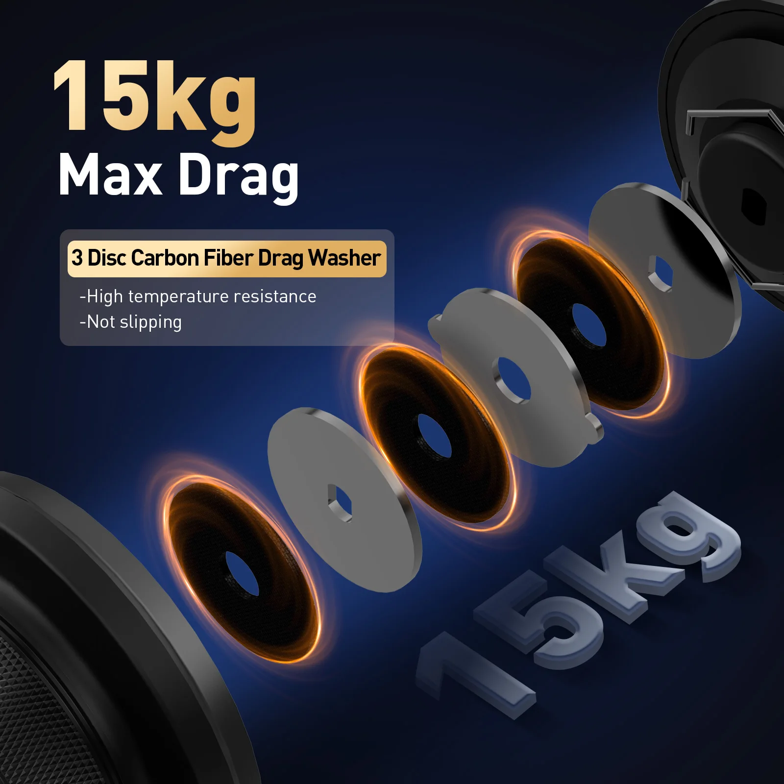 Carrete giratorio de arrastre máximo de 15KG, resistente a la corrosión para carrete de pesca de agua de mar, rodamientos de bolas 9 + 1 para agua de mar - imagen 4