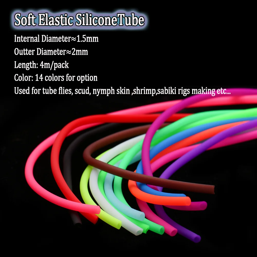 Wifreo-Tubo de silicona Flexible para moscas, manguera de goma suave, Material de atado de moscas para ninfas, gusano, tubo de Scud, manga Sabiki Rig, 3 paquetes - imagen 2