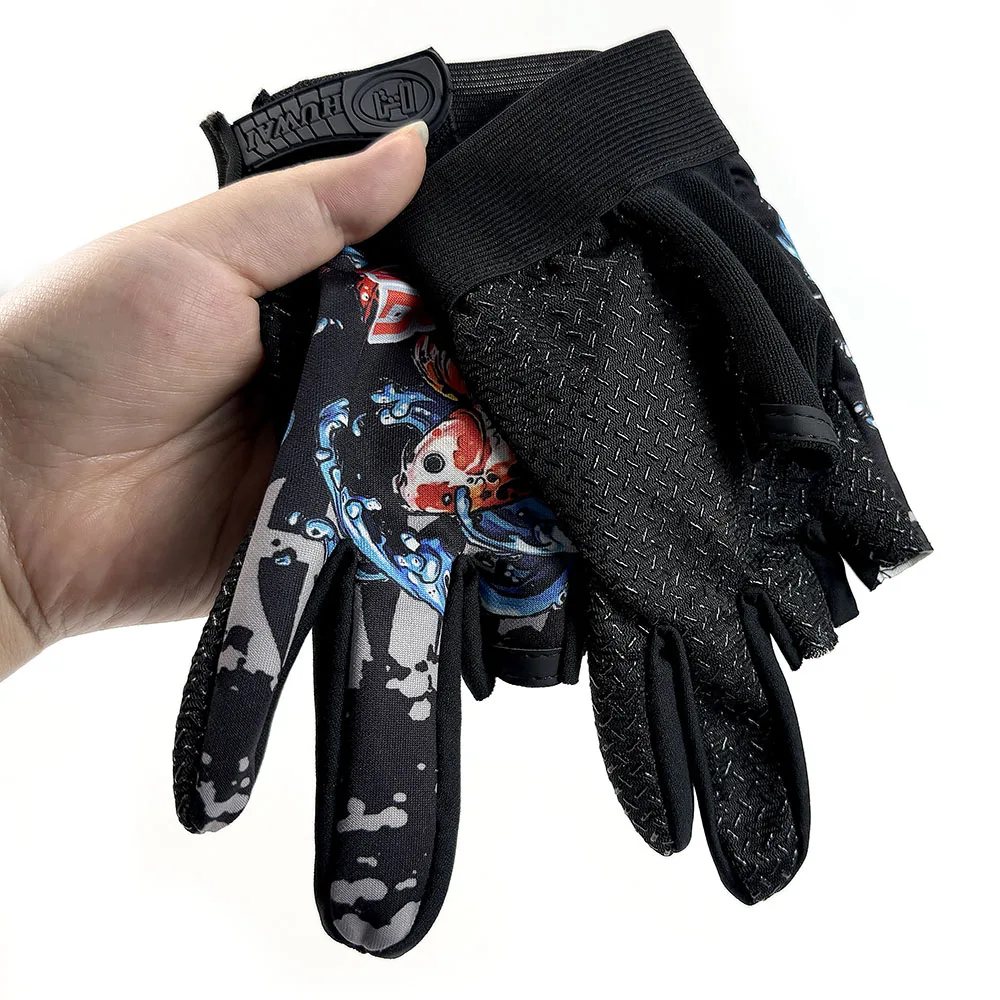 Guantes de pesca antideslizantes transpirables dedos cortados UV - imagen 4
