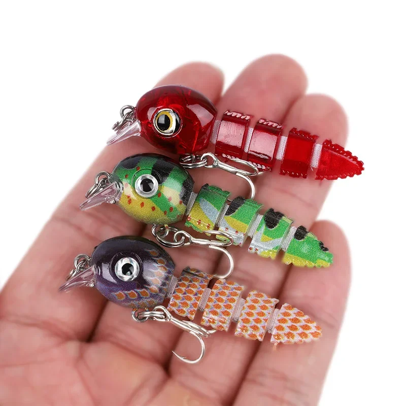 Wobblers-señuelo de pesca multisección, pececillo, 5cm, 4g, cebo articulado, Swimbait, cebo duro Artificial, Crankbait, aparejos de lubina - imagen 3