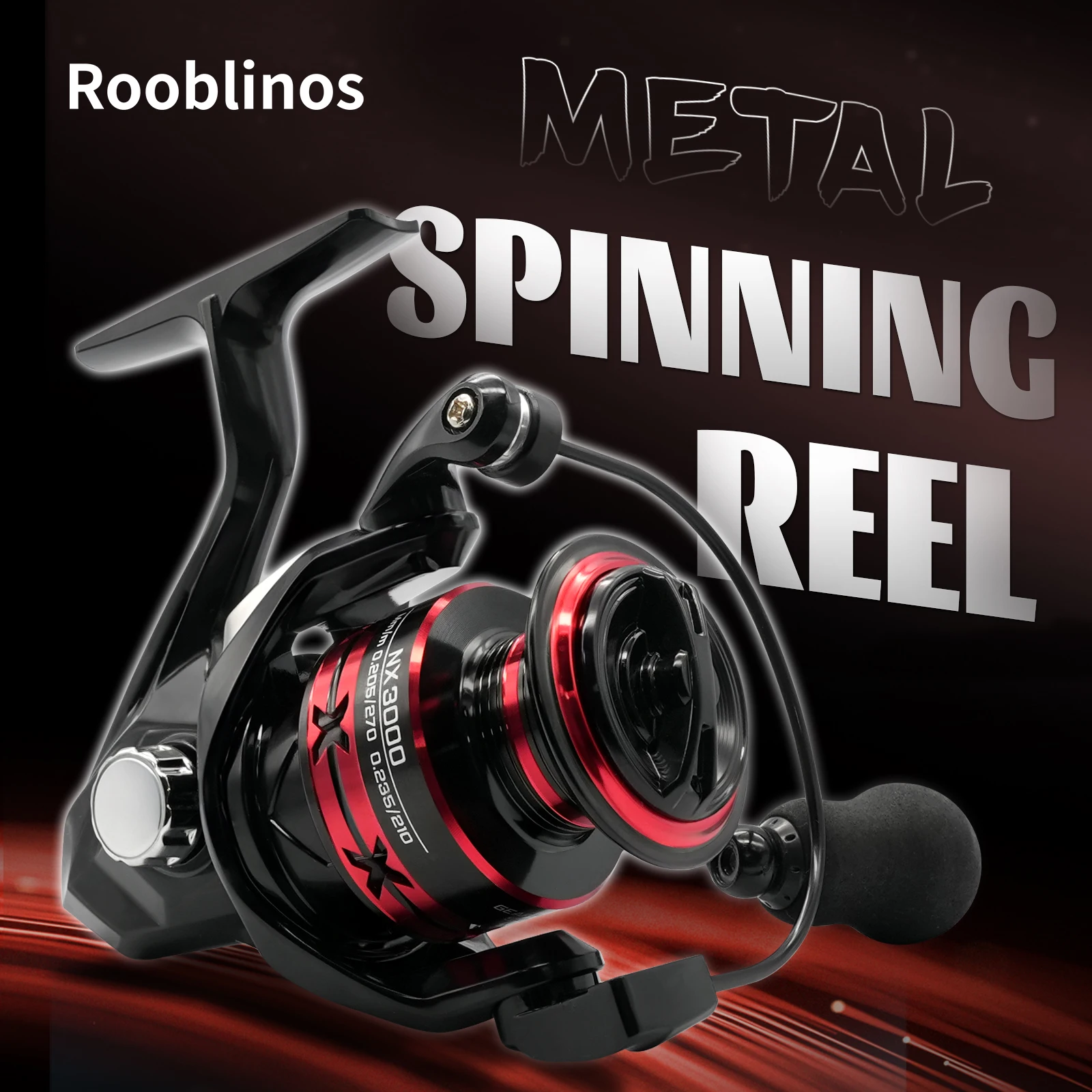 Carrete spinning POOBLINOS NX 5.2:1 – Arrastre 9 kg, cuerpo metálico - imagen 3