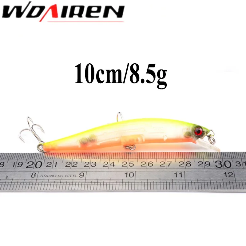 5 unids/set de señuelo de pesca Minnow de colores mezclados, 10cm, 8,5g, Wobblers de plástico flotantes, cebos duros artificiales para aparejos de pesca de lubina - imagen 3