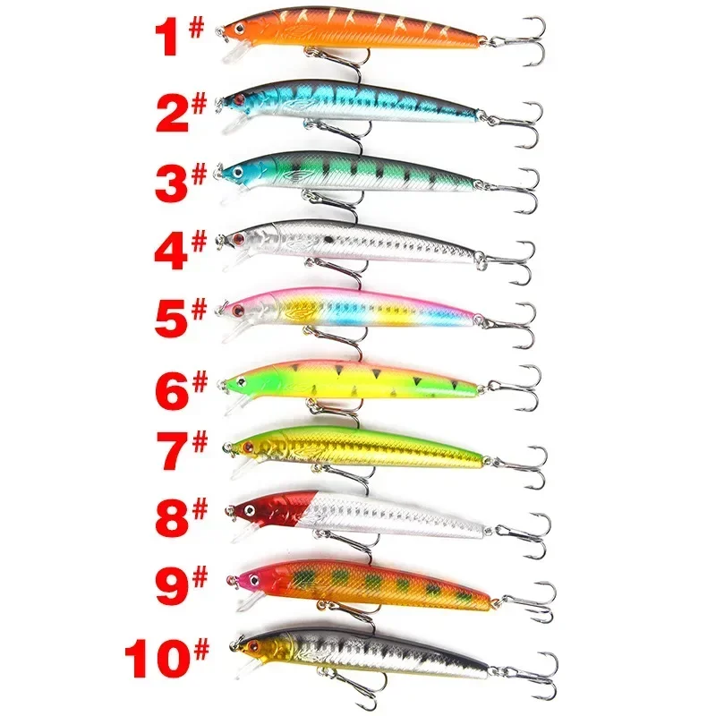 Señuelo de Pesca flotante Minnow, 2 uds., 10cm, 9g, cebo duro Wobbler SwimBait, carpa, lubina rayada, aparejos de Pesca - imagen 4