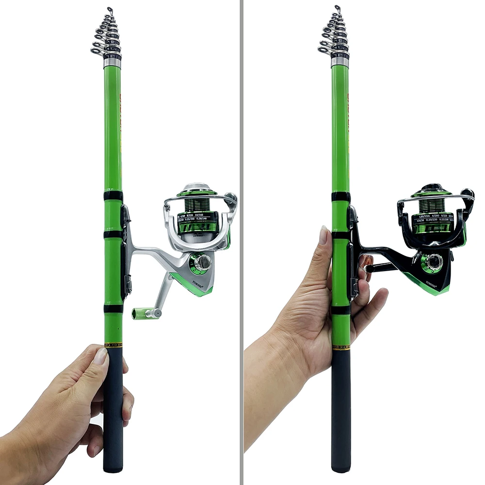 Kit completo de pesca en roca Ocean Combo 5,5: 1 carrete de Metal giratorio con 1,5 m-3m caña de pescar Spincasting y juego de carrete - imagen 5