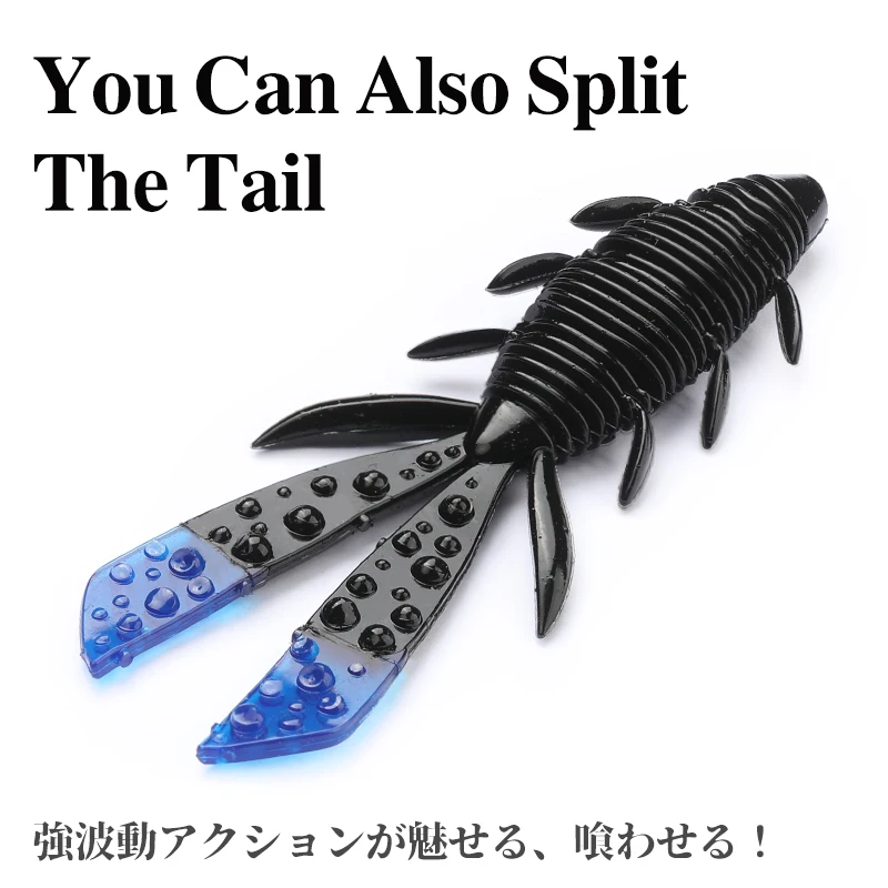 Señuelos camarón TSURINOYA NEBULA comparación de tamaños