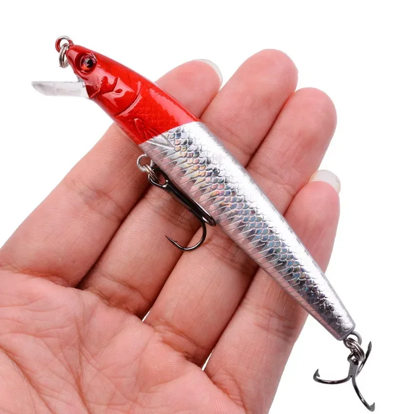 Señuelo de pesca piezas, cebo duro de 8,5g, 9,5 cm, Mini Minnow flotante, Crankbait, Crazy Wobblers, señuelos de manivela biónica Artificial, 1 unidad - imagen 4