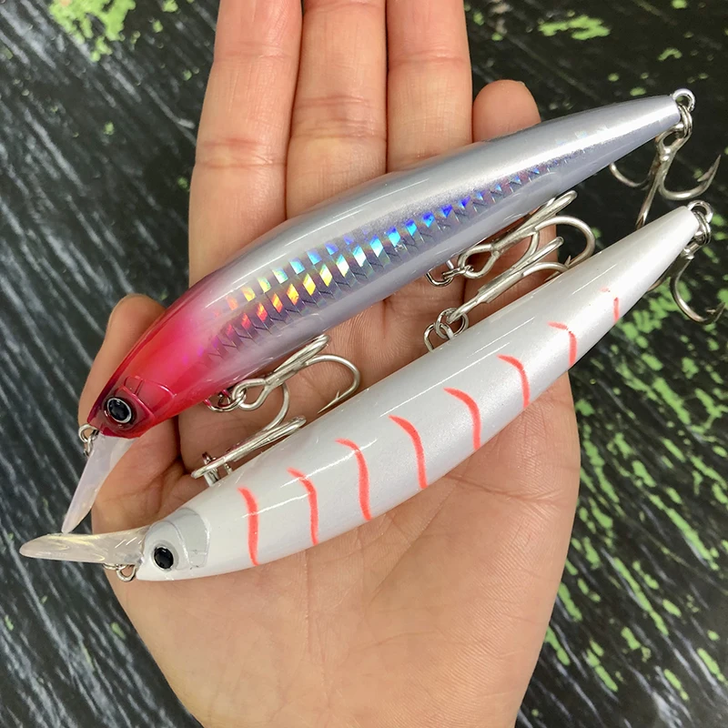 Señuelos de Pesca de pececillos de hundimiento pesado, cebo duro Artificial de fundición larga, Wobbler para Lucio, Swimbait, Jerkbait, suministros, 37g, 110mm - imagen 4