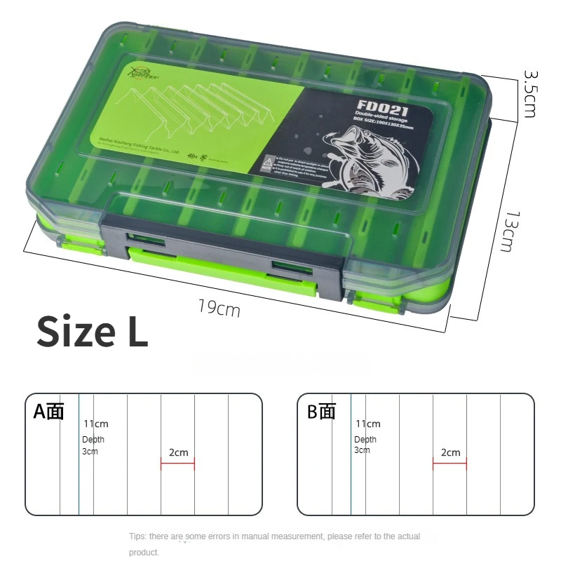 Caja de aparejos de pesca, caja de cebo de cierre de apertura de doble cara, gancho multifuncional, estuche de almacenamiento de señuelos, caja de accesorios de cebo - imagen 5