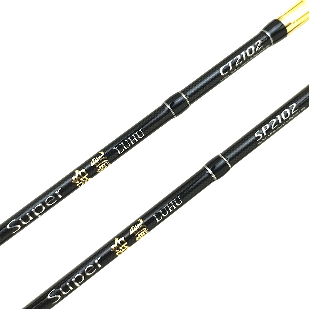 Caña de pescar de carbono para agua salada, accesorio para pescar trucha, spinning, fuerte, 1,8/2,1/2,4 m, 8 pies, M/MH, potencia de 2 puntas - imagen 4