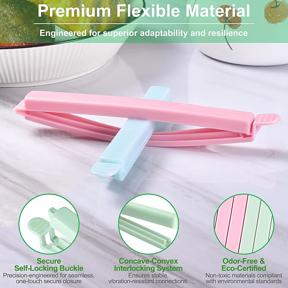 Clips de sellado para bolsas de alimentos, bolsa de plástico, Clips de sellado coloridos para cocina, aperitivos, café, patatas fritas, bolsa de almacenamiento de alimentos, 10 Uds. - imagen 3