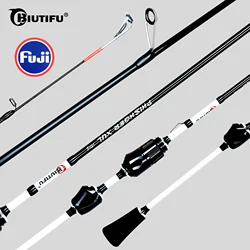BIUTIFU-cañas de pescar XUL ultraligeras, 0,2-8g, T800, fibra de carbono, anillos Fuji/LS, PHISHGER, punta sólida rápida para trucha