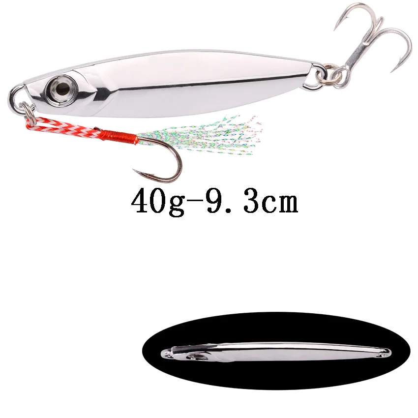Señuelo de pesca Jigging de Metal chapado, cebo de fundición Artificial, cebo de lubina de caballa, cuchara plateada de agua salada, 7g, 10g, 15g, 20g, 30g, 40g - imagen 5