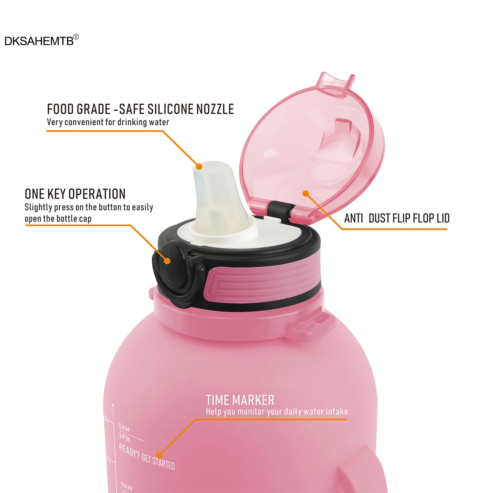 Botella de agua grande y plegable sin BPA, botella de agua motivacional con correa de transporte para gimnasio, Camping, senderismo, viajes y deportes, 2000ml - imagen 4