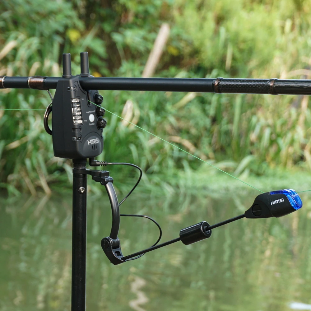 Hirisi alarmas de mordedura de pesca de carpa e intermitentes LED con 4 cabezales de plástico, indicadores de mordida, accesorios de pesca - imagen 2