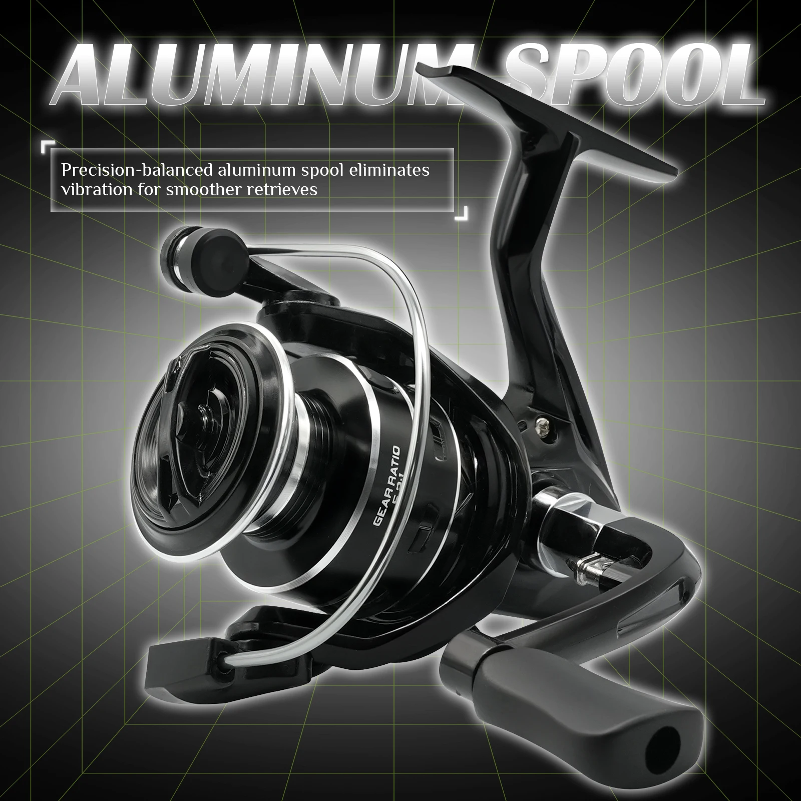 Carrete giratorio ligero ROOBLINOS HY 5,2: 1 Relación de engranajes Tamaño 2000-7000 235 g-338 g Liso integral - imagen 4