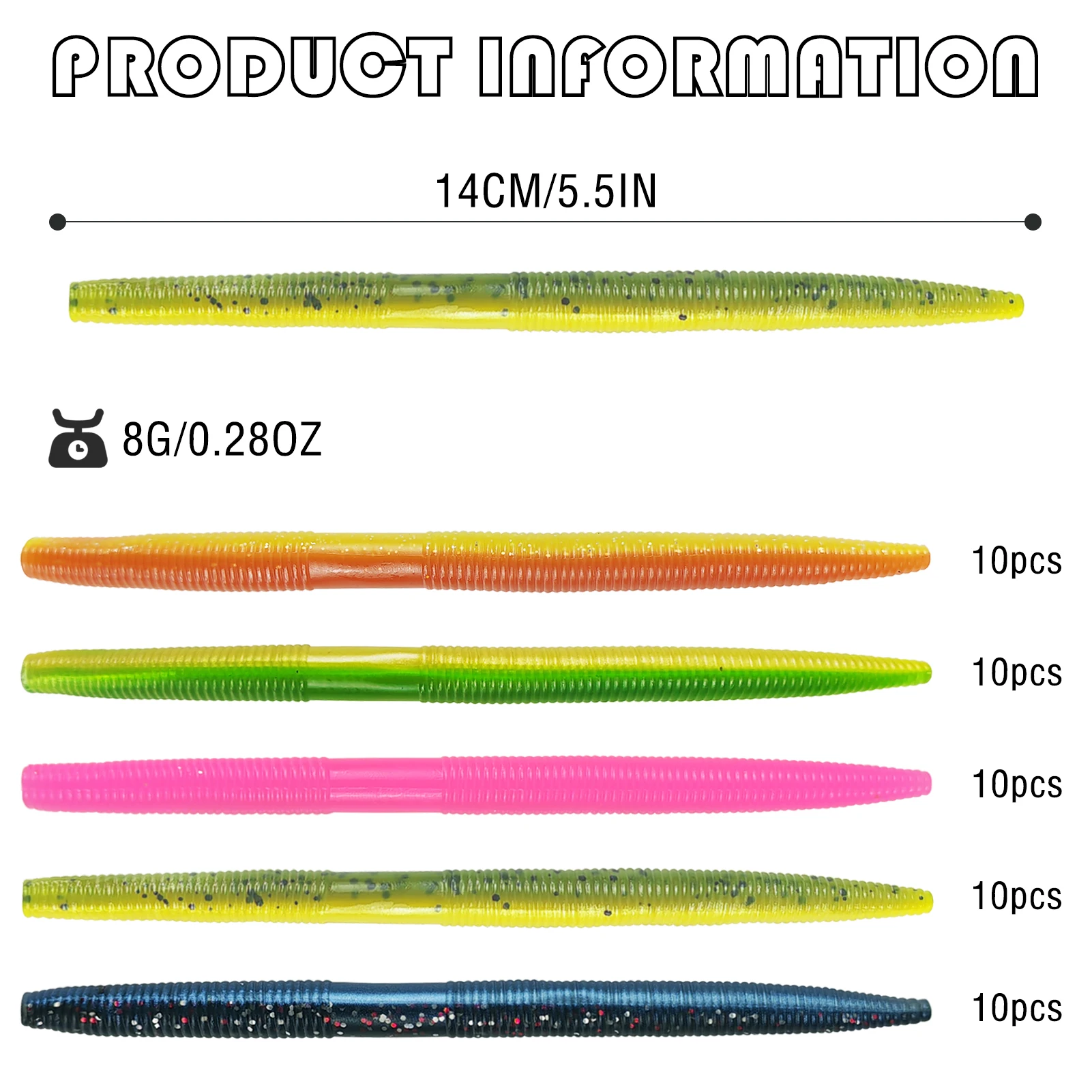 Señuelos de vinilo con natación FISHER GRATIS – gusanos locos - imagen 2