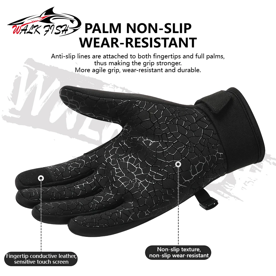 Guantes de pesca WALK FISH impermeables, antideslizantes y forro polar - imagen 3