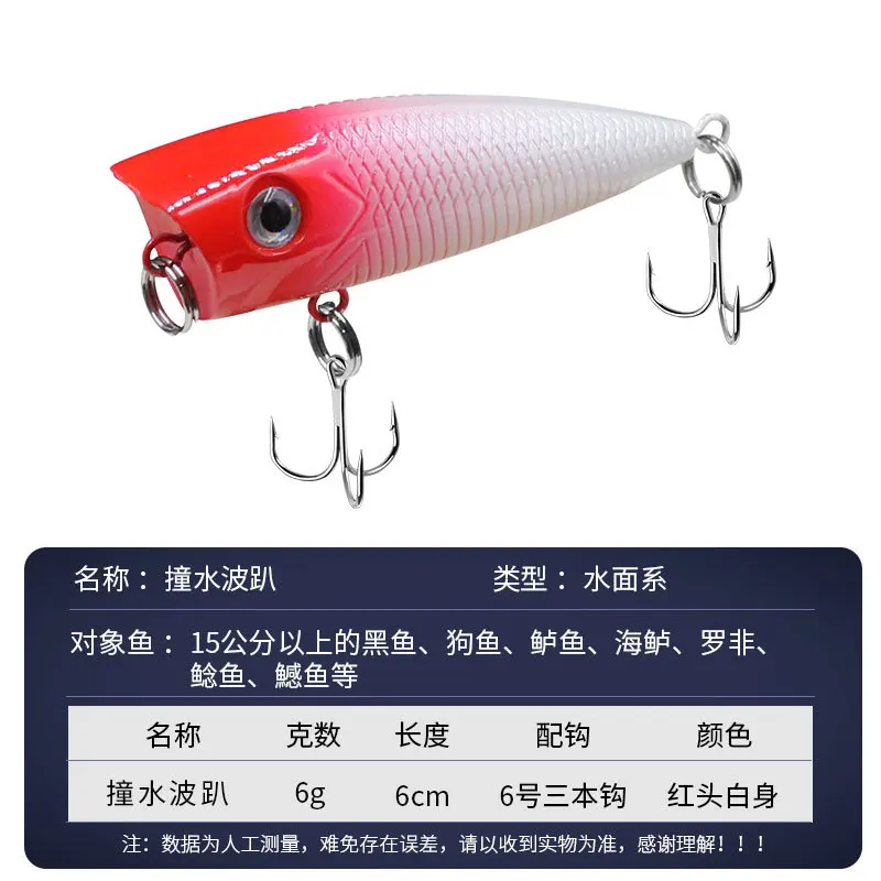 DUODUOYU-señuelo de pesca Artificial, cebo duro pequeño, Wobbler Crankbait, 1 piezas, 6cm/6g - imagen 2