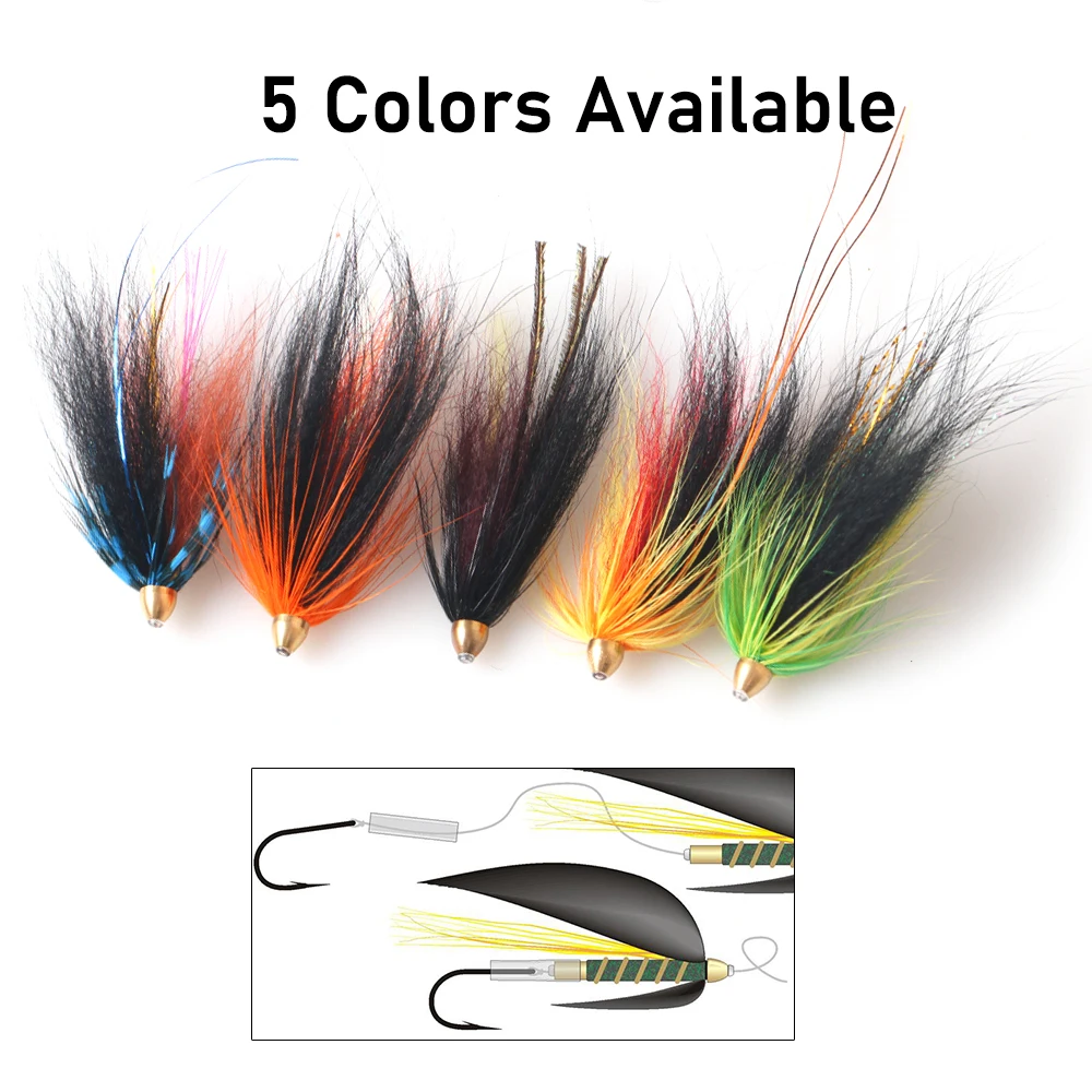 Wifreo-Combo de tubos de pesca de salmón, Teasers de lubina Azul, Naranja, Negro, verde, colores surtidos, 20 unidades - imagen 3