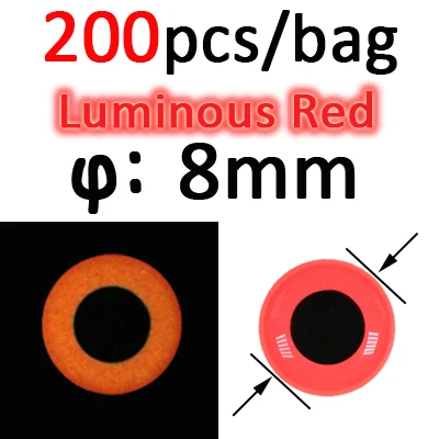 200pcs 8mm Red