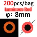 200pcs 8mm Red