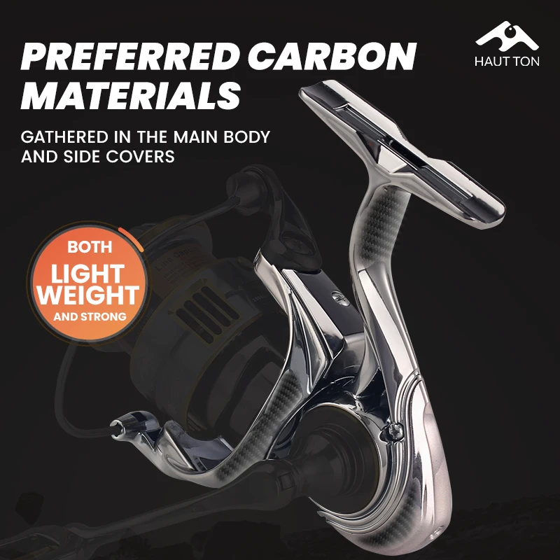 Carrete de pesca giratorio suave, relación de engranaje 5,2: 1, 6 + 1 BB, construcción ambidiestro de fibra de carbono, duradero, resistente a la corrosión - imagen 3