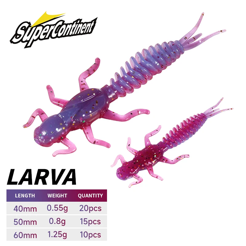 2019 nuevos señuelos blandos de alcance, señuelos de plástico blando, larva de 6cm/5cm, Swimbaits flotantes de agua dulce, cebo suave de silicona, gusano para pescar