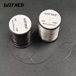 Wifreo, monofilamento de pesca con mosca de 0,006 pulgadas, hilo para atar, Material de costilla para Caddis Midge Mayfly, ninfas translúcidas, transparentes y negras