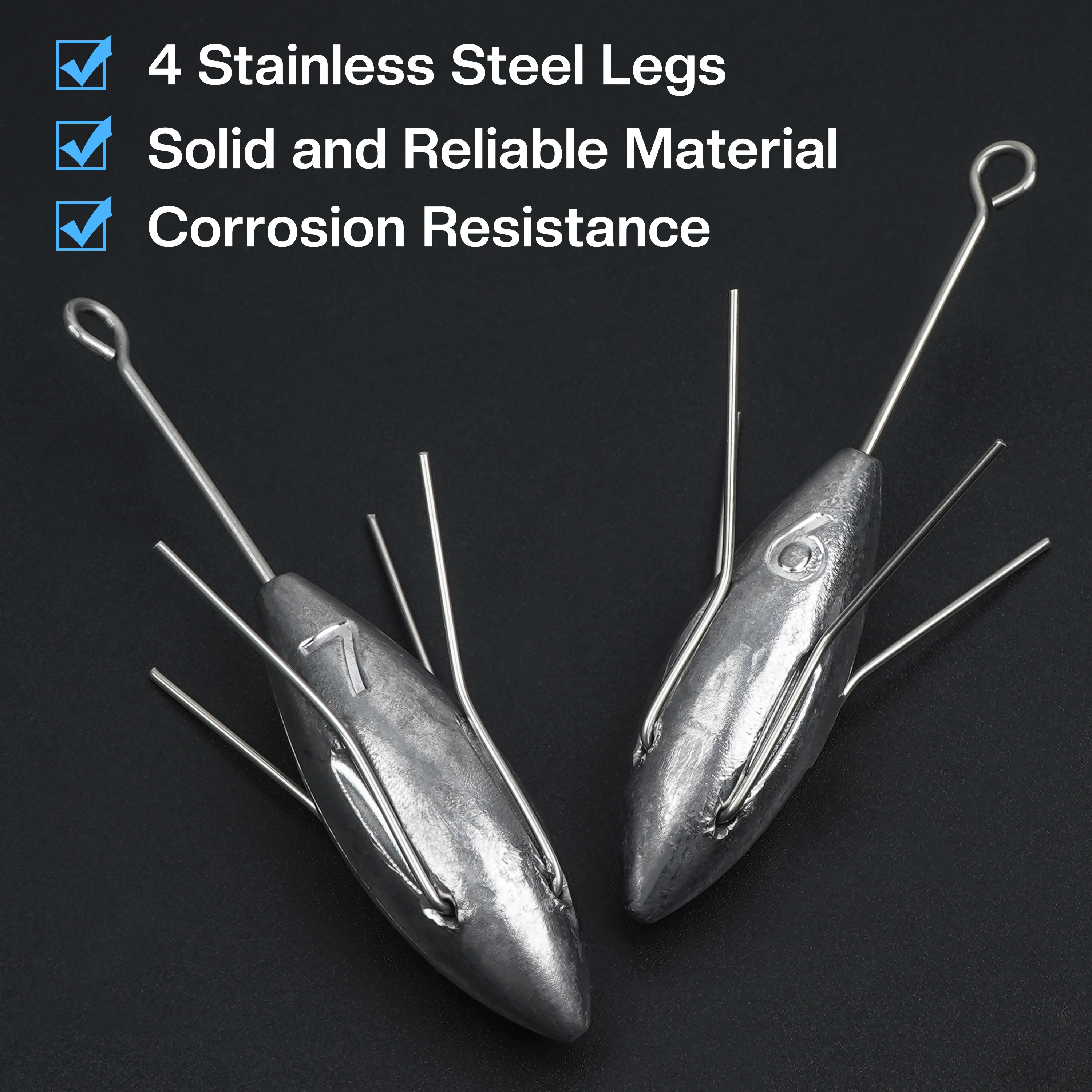 2 uds Sputnik Sinker pesas de pesca de cola larga agua salada Surf fundición plomos bagre playa araña pesas para océano mar arena - imagen 5