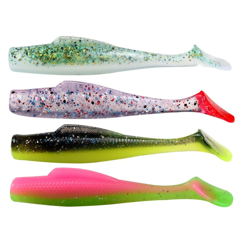 6 uds Testar T-Tail gusano suave 6,5 cm 2,3g-cebo TPR Flexible para lubina trucha Panfish-señuelo realista con ojos 3D - imagen 3