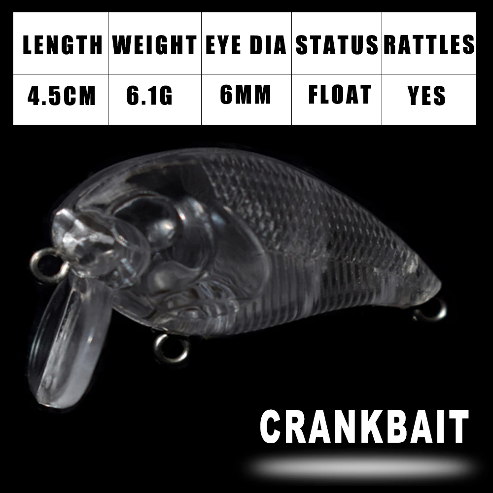 Mini Crankbait sin pintar flotante – Señuelo para personalizar