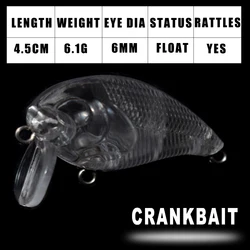 Mini Crankbait sin pintar flotante – Señuelo para personalizar